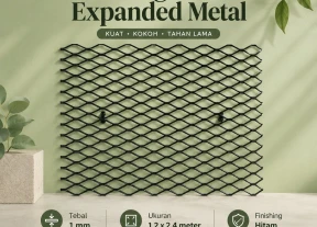 Pagar Plat Expanded Metal Tebal 1mm Ukuran 12 x 24 meter