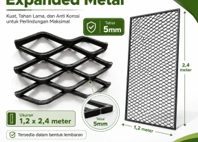 Pagar Plat Expanded Metal Tebal 5mm Ukuran 12 x 24 meter Termurah dan Berkualitas