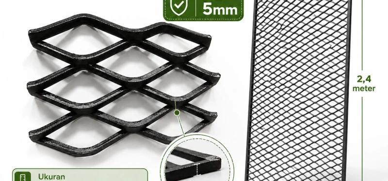 Pagar Plat Expanded Metal Tebal 5mm Ukuran 1,2 x 2,4 meter Termurah dan Berkualitas